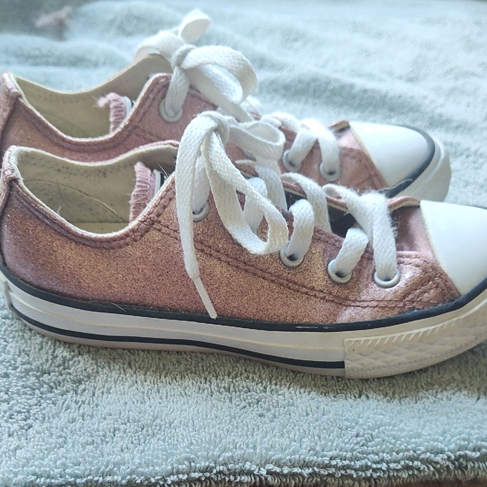Pink and White Low-Top Sneakers - Picture 3 of 7
